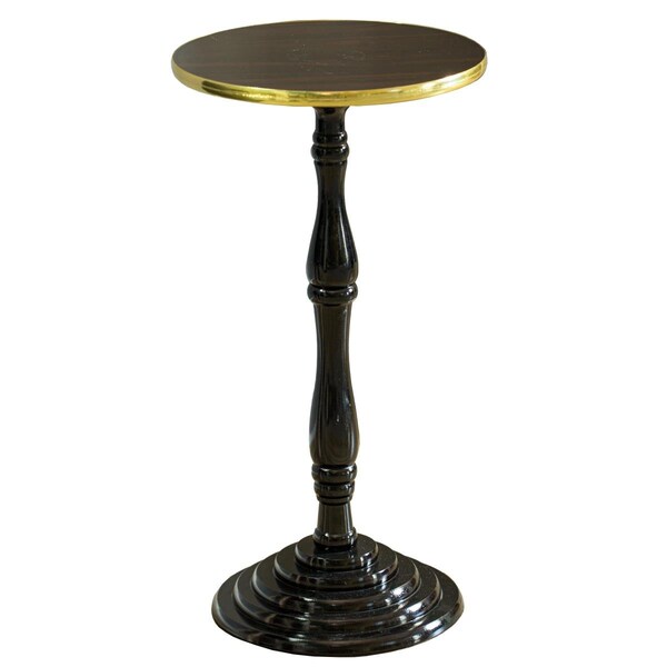 Kd 13.75 x 26.50 in. Round Wooden Living Room Accent Pedestal End Table Brown KD3168206 - main